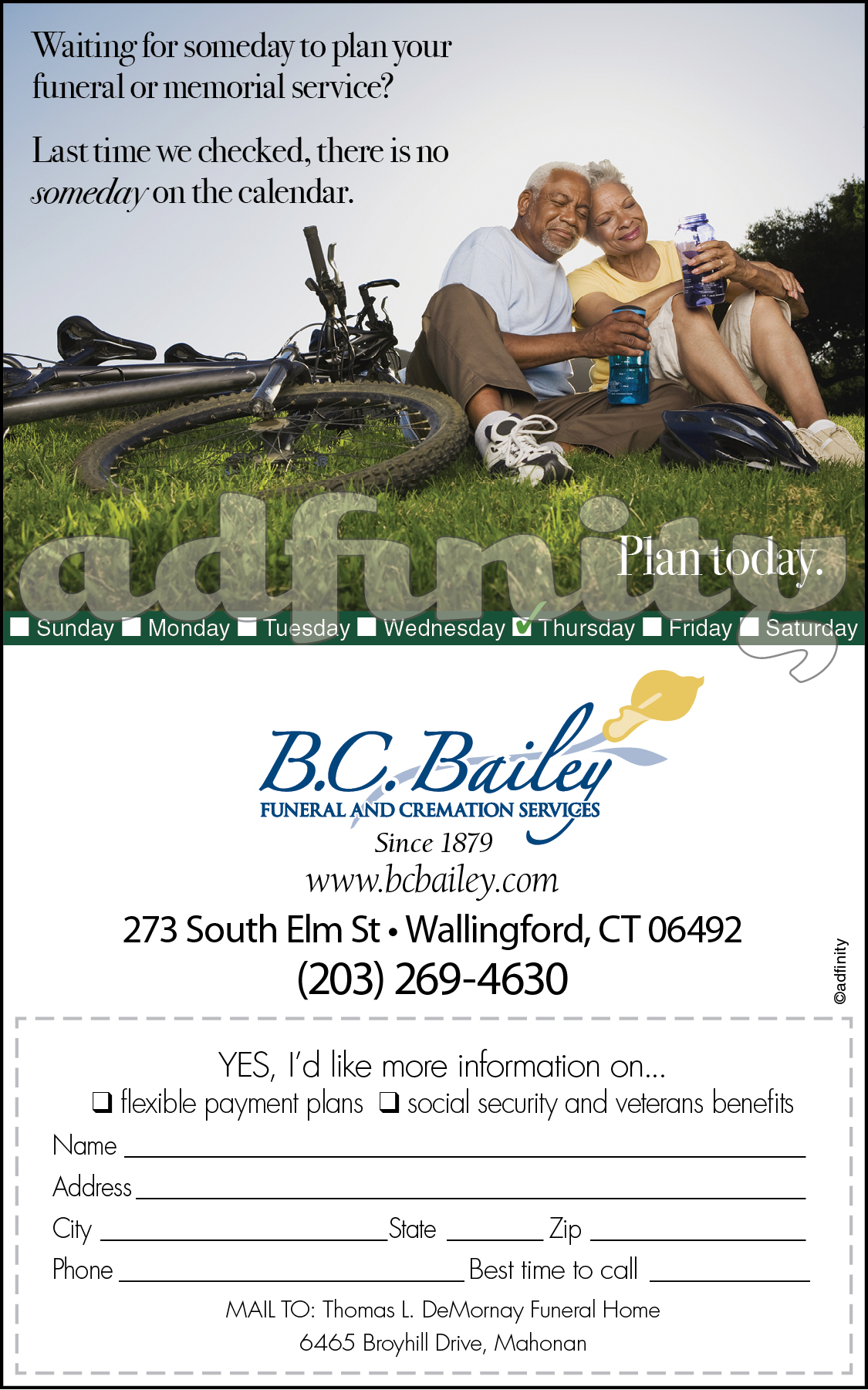 Waiting for someday to plan your funeral or memorial service? adfinity